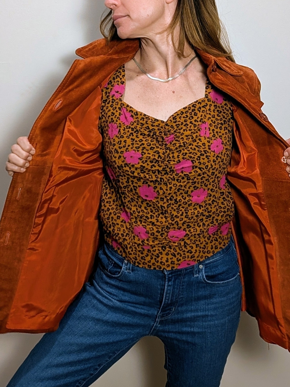 🧥 Vintage Casual Corner rust suede safari jacket made in Uruguay - Picture 6 of 15